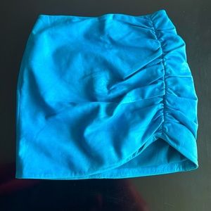 LaMarque Aricia Blue leather skirt size 4 defect